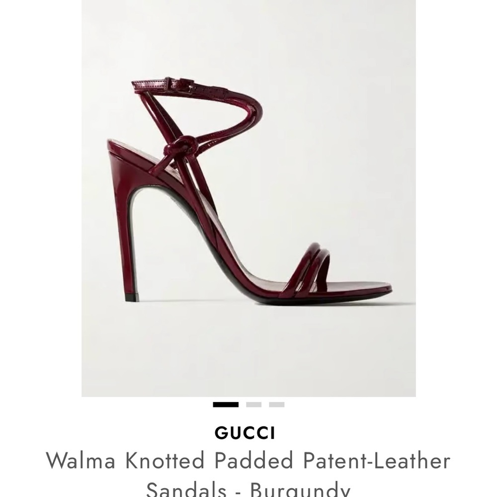 Gucci Dark Red Patent-Leather Sandals